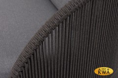 &quot;Монтелла&quot; кресло плетеное из роупа, каркас алюминий темно-серый (RAL7024) муар, роуп темно-серый круглый, ткань темно-серая 027