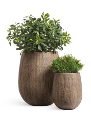 Кашпо TREEZ Effectory Wood Округлая чаша Светлый дуб в-39 см, д-32 см