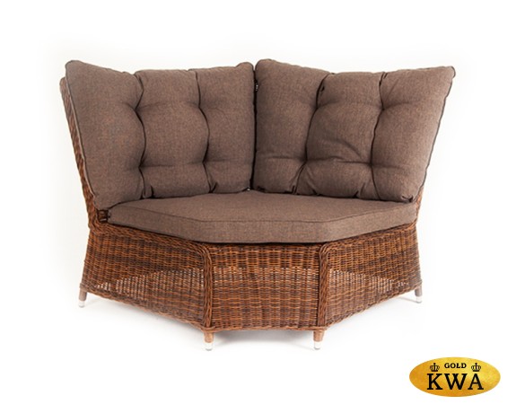 "Бергамо" плетеный угловой диванный модуль, цвет коричневый