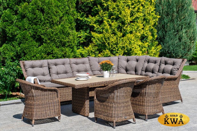 "Бергамо" плетеный угловой диванный модуль, цвет коричневый