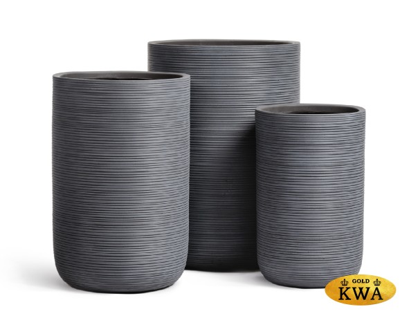 Кашпо TREEZ ERGO TreeLine Высокий цилиндр Дымчато-серый бетон в-47, д-30 см