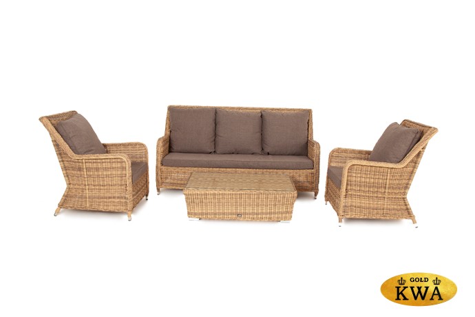 "Гляссе" лаунж-зона из искусственного ротанга, цвет соломенный