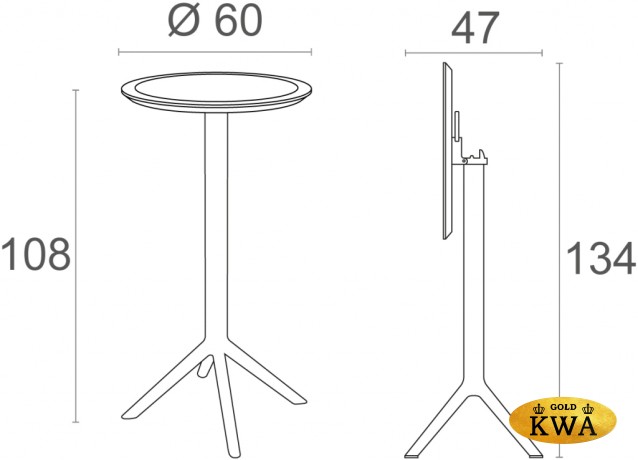 Стол пластиковый барный складной