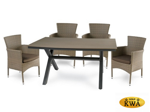 Алюминиевый стол AROMA 150 см светло-коричневый