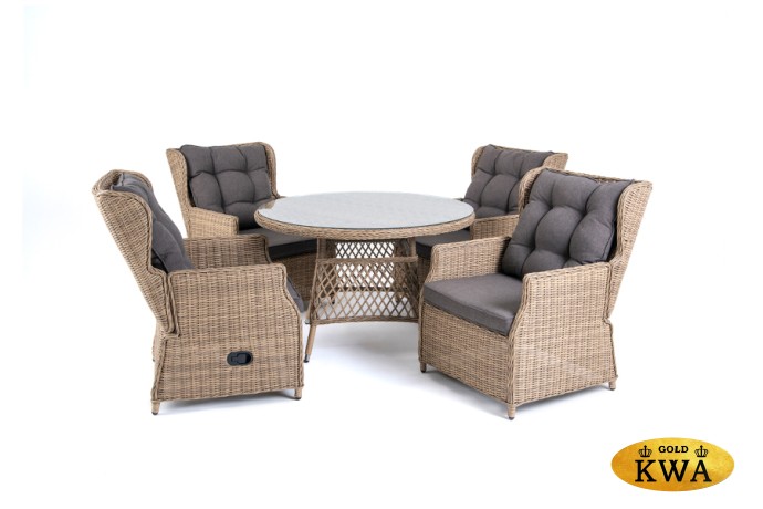 "Лацио" обеденная группа из искусственного ротанга, цвет соломенный