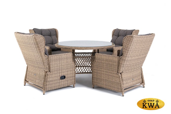 "Лацио" обеденная группа из искусственного ротанга, цвет соломенный