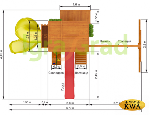 Детская площадка IgraGrad "Клубный домик 3 с трубой"