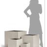 Кашпо TREEZ Effectory Beton Куб Белый песок (без тех. горшка) 60х60х60 см