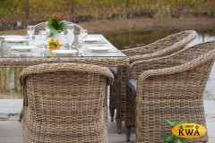 Эспрессо обеденная группа плетеная из искусственного ротанга, цвет соломенный