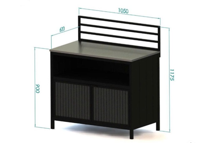 Модуль уличной кухни из алюминия BASE (консоль закрытая)