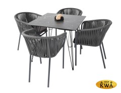 &quot;Бари&quot; обеденная группа на 4 персоны, плоский роуп, цвет темный