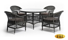 "Эспрессо–118 S" обеденная группа плетеная, цвет графит