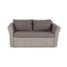 "Капучино" диван из искусственного ротанга (гиацинт) двухместный, цвет серый
