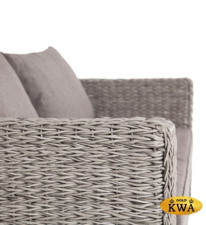"Капучино" диван из искусственного ротанга (гиацинт) двухместный, цвет серый