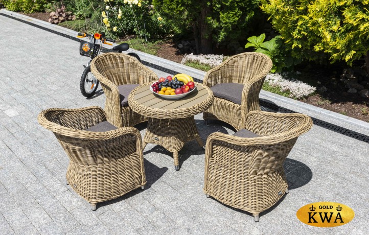 "Равенна" кофейный стол из искусственного ротанга, цвет соломенный