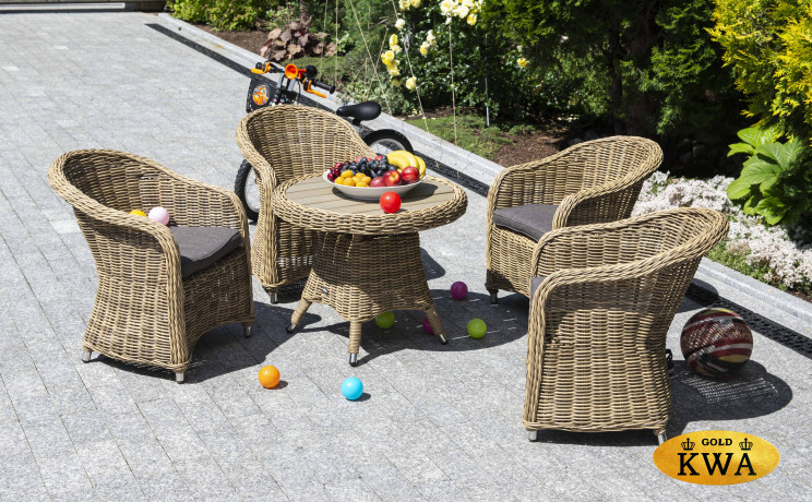 "Равенна" кофейный стол из искусственного ротанга, цвет соломенный