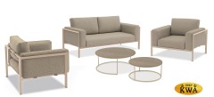 Stockholm Комплект лаунж мебели бежевый/коричневый, алюминий