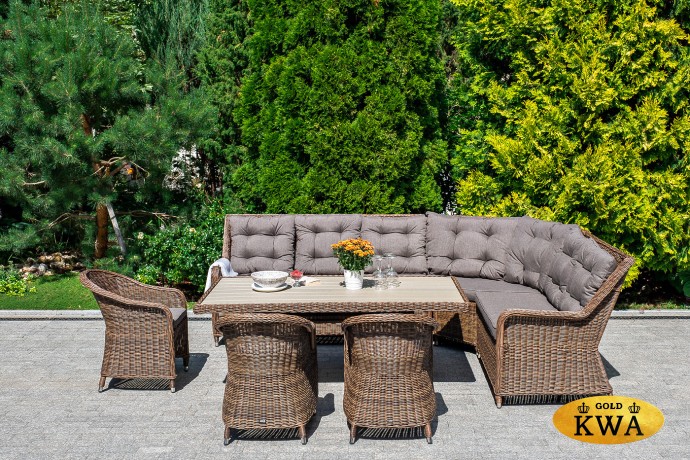 "Бергамо" плетеный центральный модуль дивана, цвет коричневый