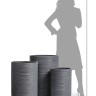 Кашпо TREEZ ERGO TreeLine Высокий цилиндр Дымчато-серый бетон в-63, д-44 см