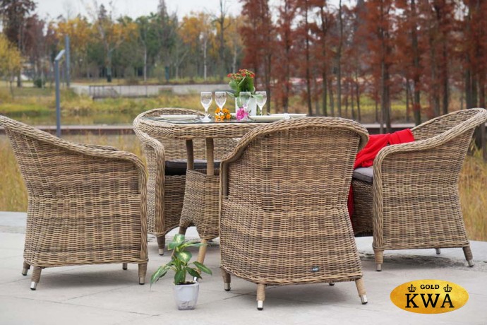 "Фредо" обеденная группа из искусственного ротанга, цвет соломенный