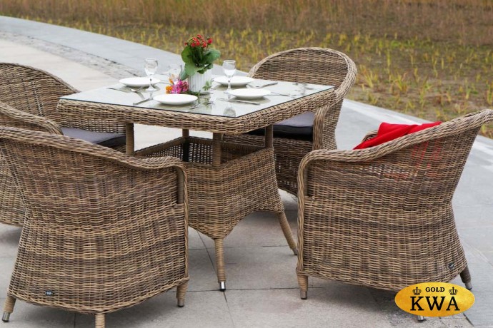 "Фредо" обеденная группа из искусственного ротанга, цвет соломенный