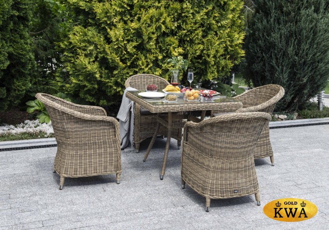 "Фредо" обеденная группа из искусственного ротанга, цвет соломенный