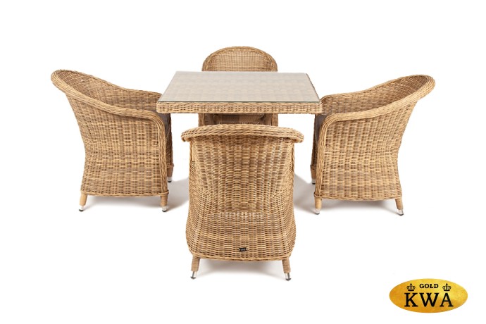 "Фредо" обеденная группа из искусственного ротанга, цвет соломенный
