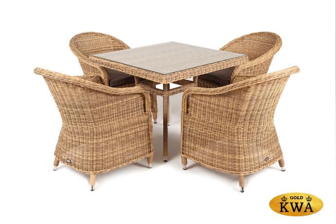 "Фредо" обеденная группа из искусственного ротанга, цвет соломенный