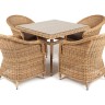 "Фредо" обеденная группа из искусственного ротанга, цвет соломенный