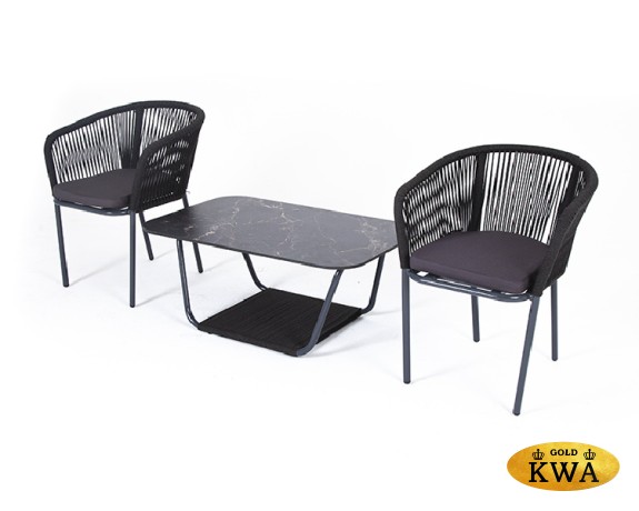 "Марсель" кофейный набор плетеный, цвет темно-серый