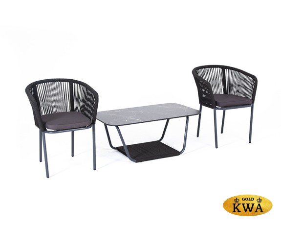 "Марсель" кофейный набор плетеный, цвет темно-серый