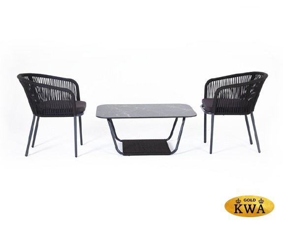 "Марсель" кофейный набор плетеный, цвет темно-серый