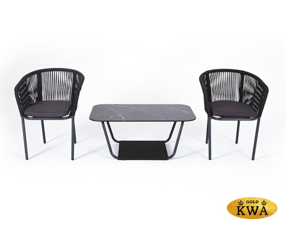 "Марсель" кофейный набор плетеный, цвет темно-серый