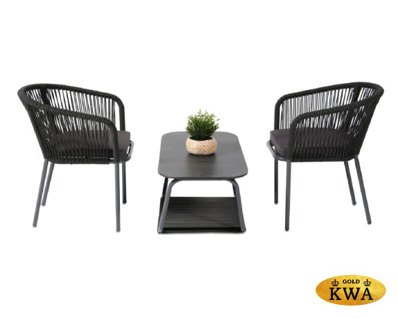 "Марсель" кофейный набор плетеный, цвет темно-серый