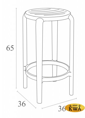 Табурет пластиковый полубарный