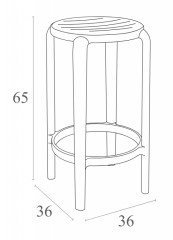 Табурет пластиковый полубарный