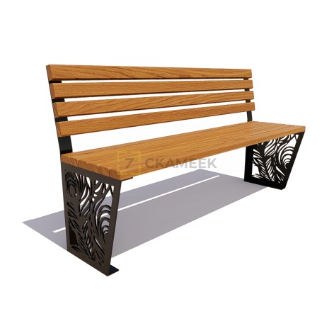 Скамейка «Павлин» без подлокотников (1,8 лиственница,30х60)