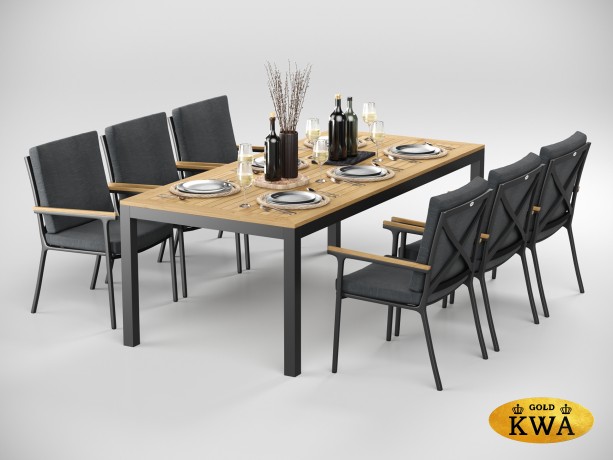 Premium Bella обеденная группа серый 220