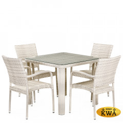 Комплект плетеной мебели T341A/Y376A-W85-90x90 4Pcs Latte
