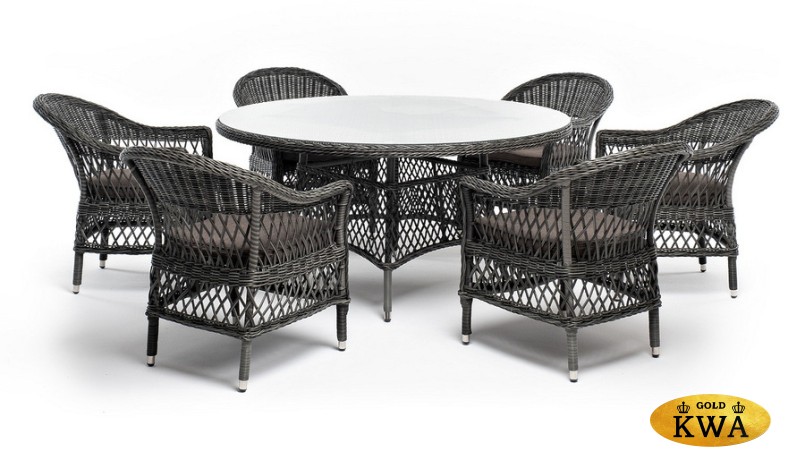 "Эспрессо–150 S" обеденная группа плетеная, цвет графит