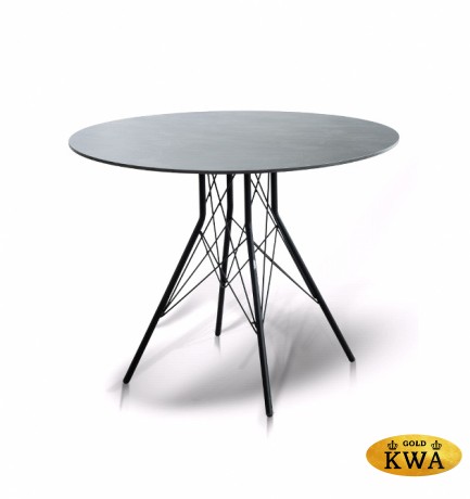 "Конте" стол из HPL круглый Ø80см, цвет "серый гранит"