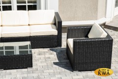 &quot;Даллас&quot; лаунж-зона из искусственного ротанга на 5 персон, цвет черный