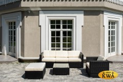 "Даллас" лаунж-зона из искусственного ротанга на 5 персон, цвет черный