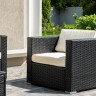 "Даллас" лаунж-зона из искусственного ротанга на 5 персон, цвет черный
