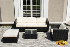 &quot;Даллас&quot; лаунж-зона из искусственного ротанга на 5 персон, цвет черный