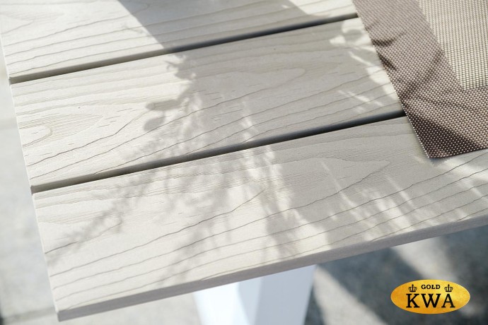 "Сан Ремо" стол обеденный из ДПК, каркас алюминиевый