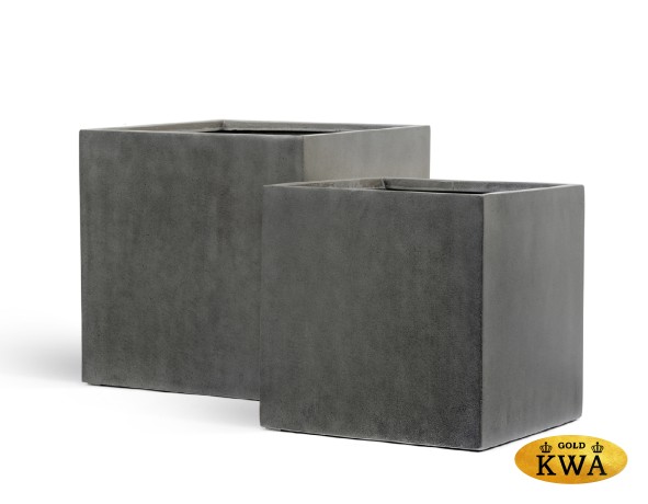 Кашпо TREEZ Effectory Beton Куб Тёмно-серый бетон 20х20х20 см