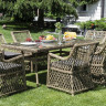 Латте обеденная группа плетеная, цвет соломенный