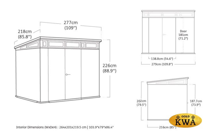 Сарай пластиковый Cortina 9x7