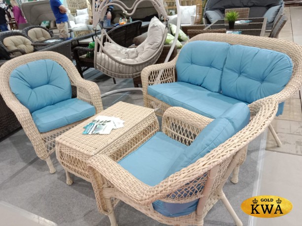 Комплект плетеной мебели LV520 White/Blue